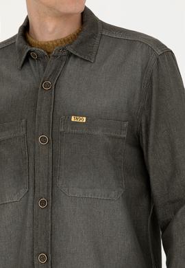 Erkek Haki Jean Gömlek - 50272610006