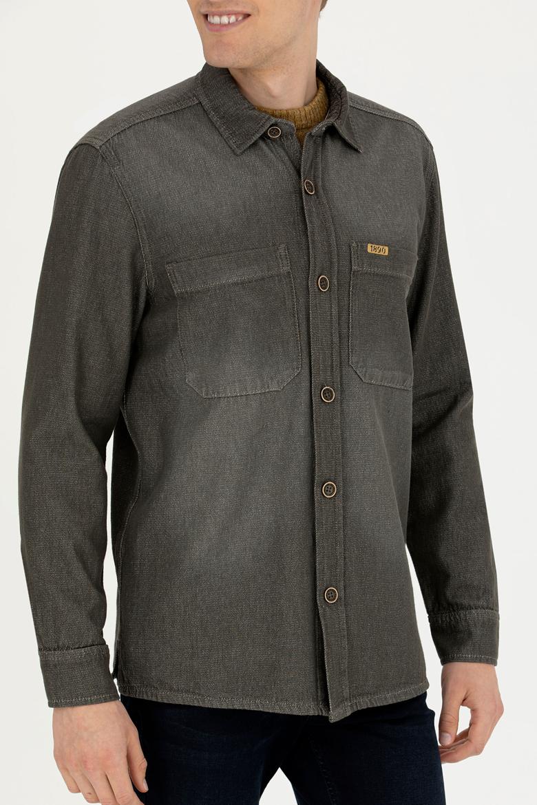 Erkek Haki Jean Gömlek - 50272610006