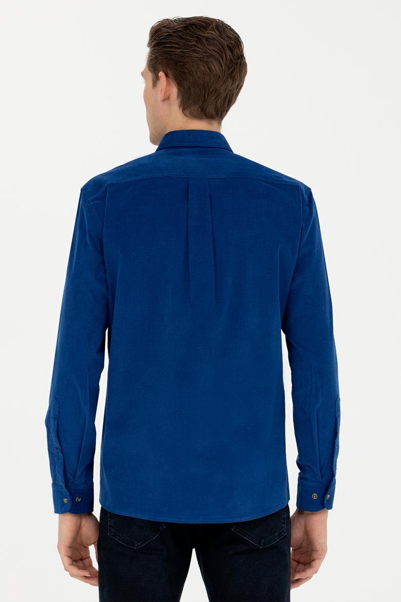 Erkek Saks Uzun Kollu Gömlek - 50272682010