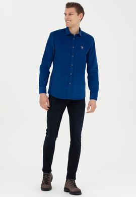 Erkek Saks Uzun Kollu Gömlek - 50272682010