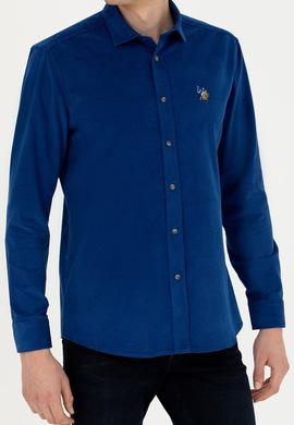 Erkek Saks Uzun Kollu Gömlek - 50272682010