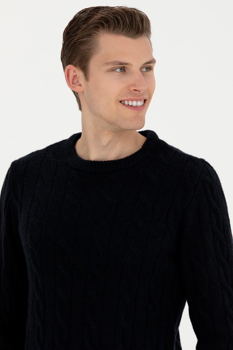 Erkek Lacivert Melanj Kazak - 50270967033