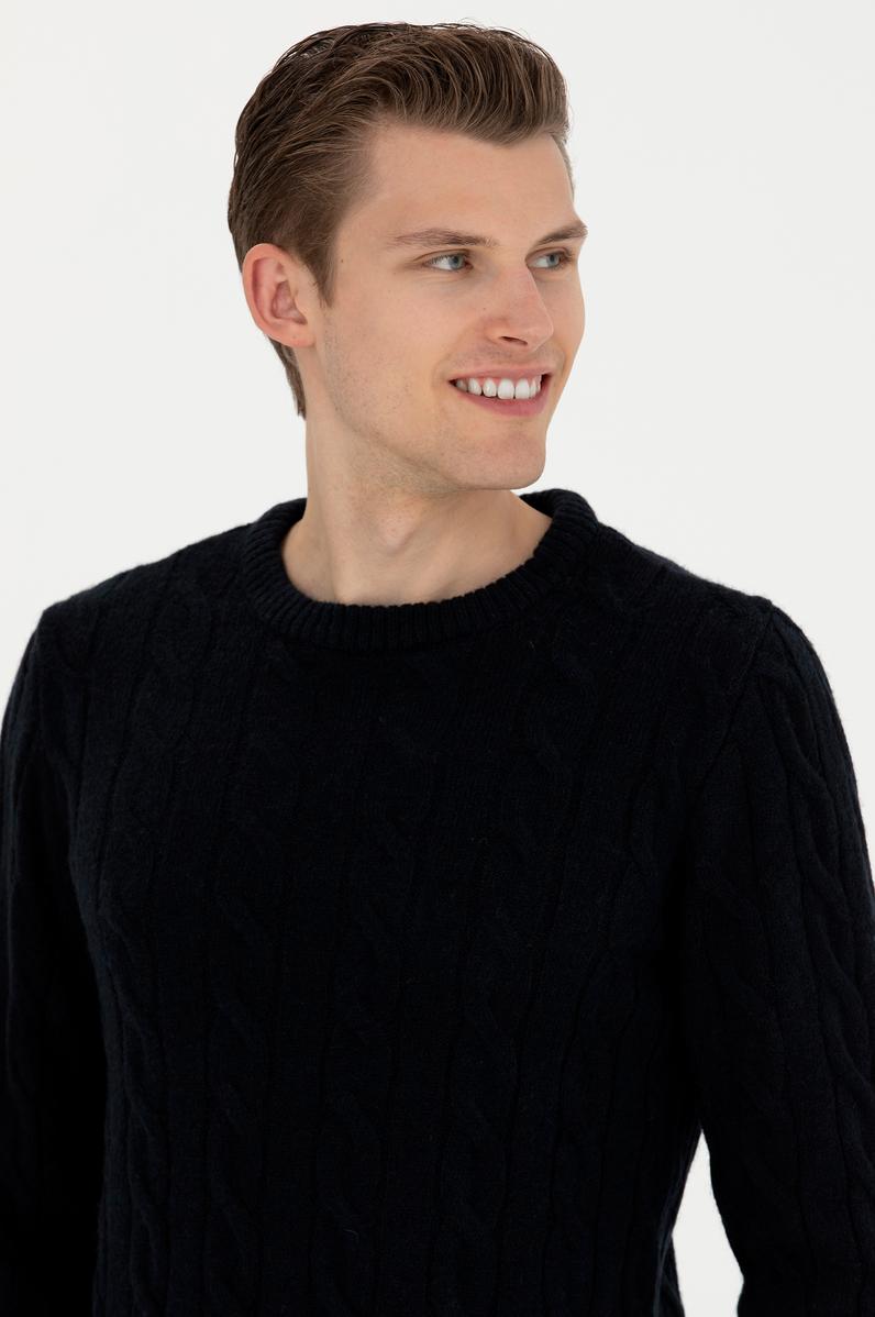 Erkek Lacivert Melanj Kazak