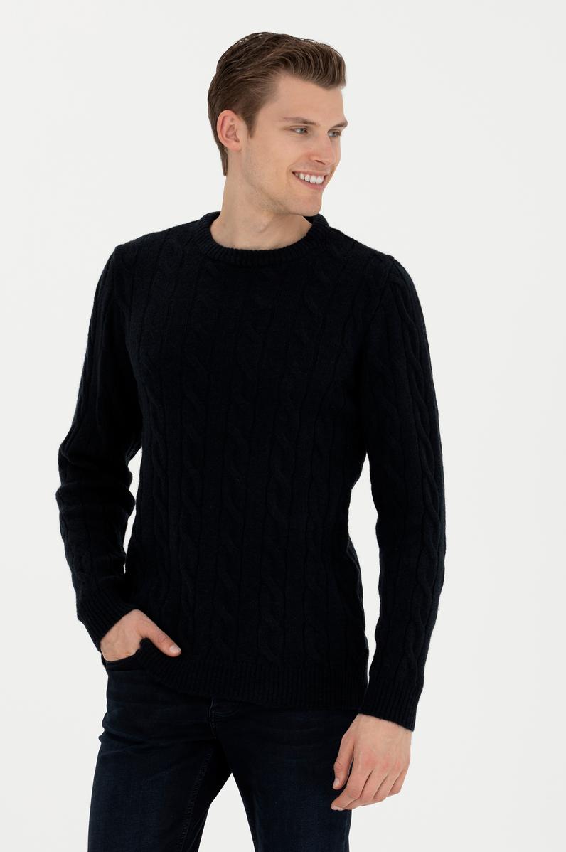 Erkek Lacivert Melanj Kazak