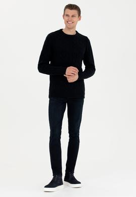 Erkek Lacivert Melanj Kazak - 50270967033