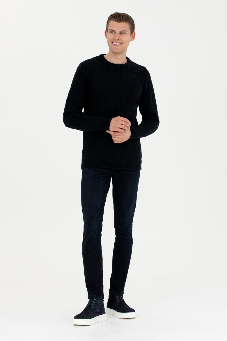 Erkek Lacivert Melanj Kazak - 50270967033