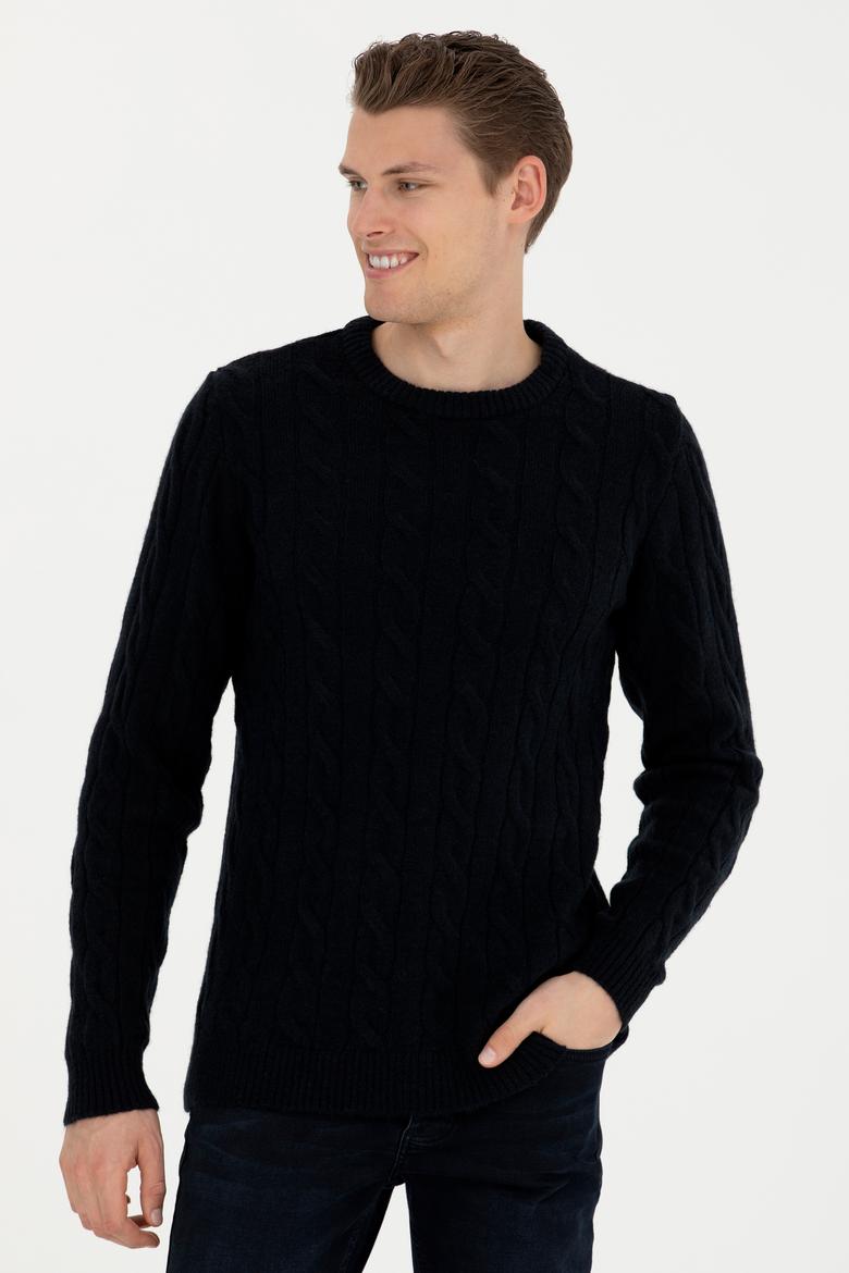 Erkek Lacivert Melanj Kazak - 50270967033