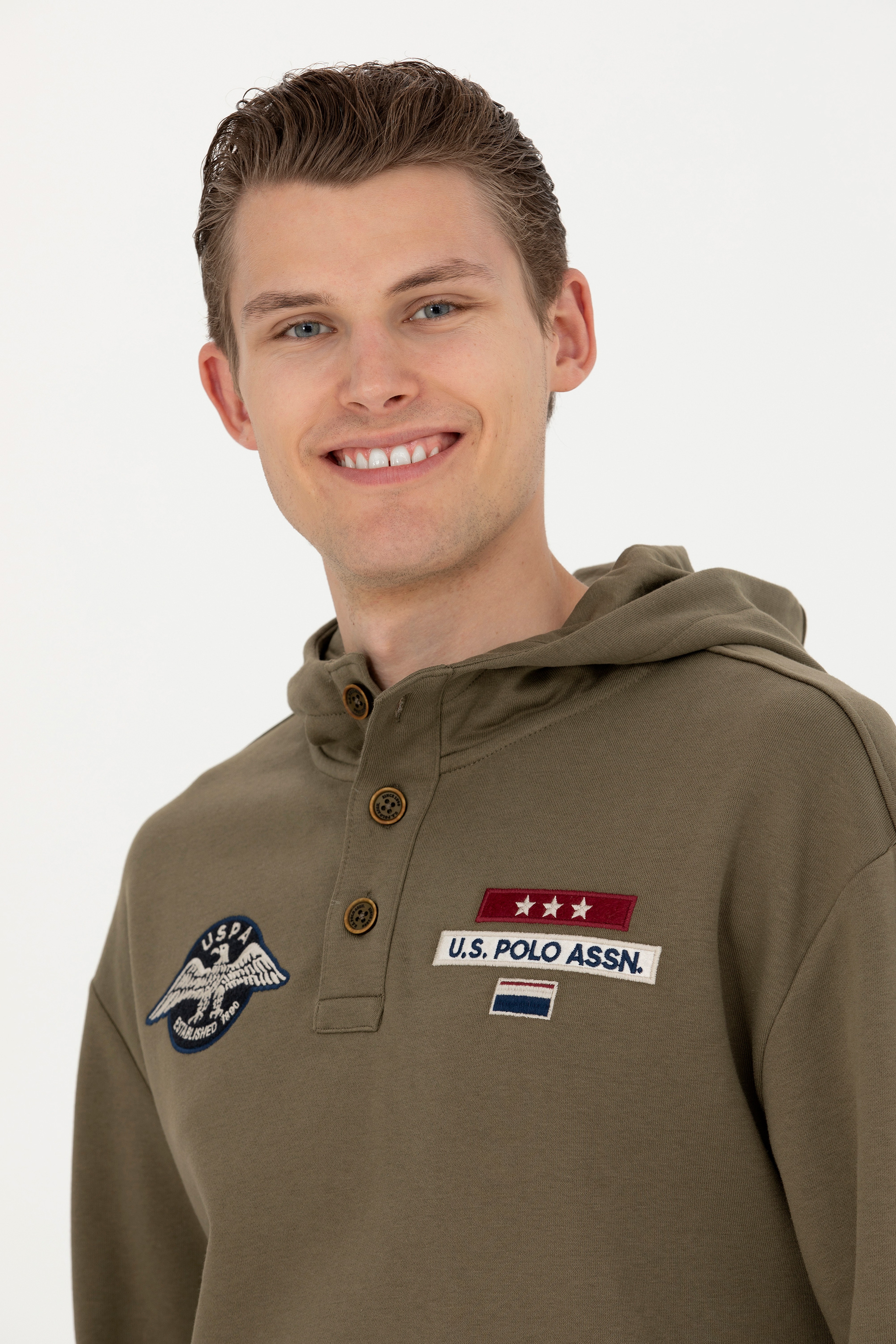 Erkek Haki Sweatshirt - Image 2