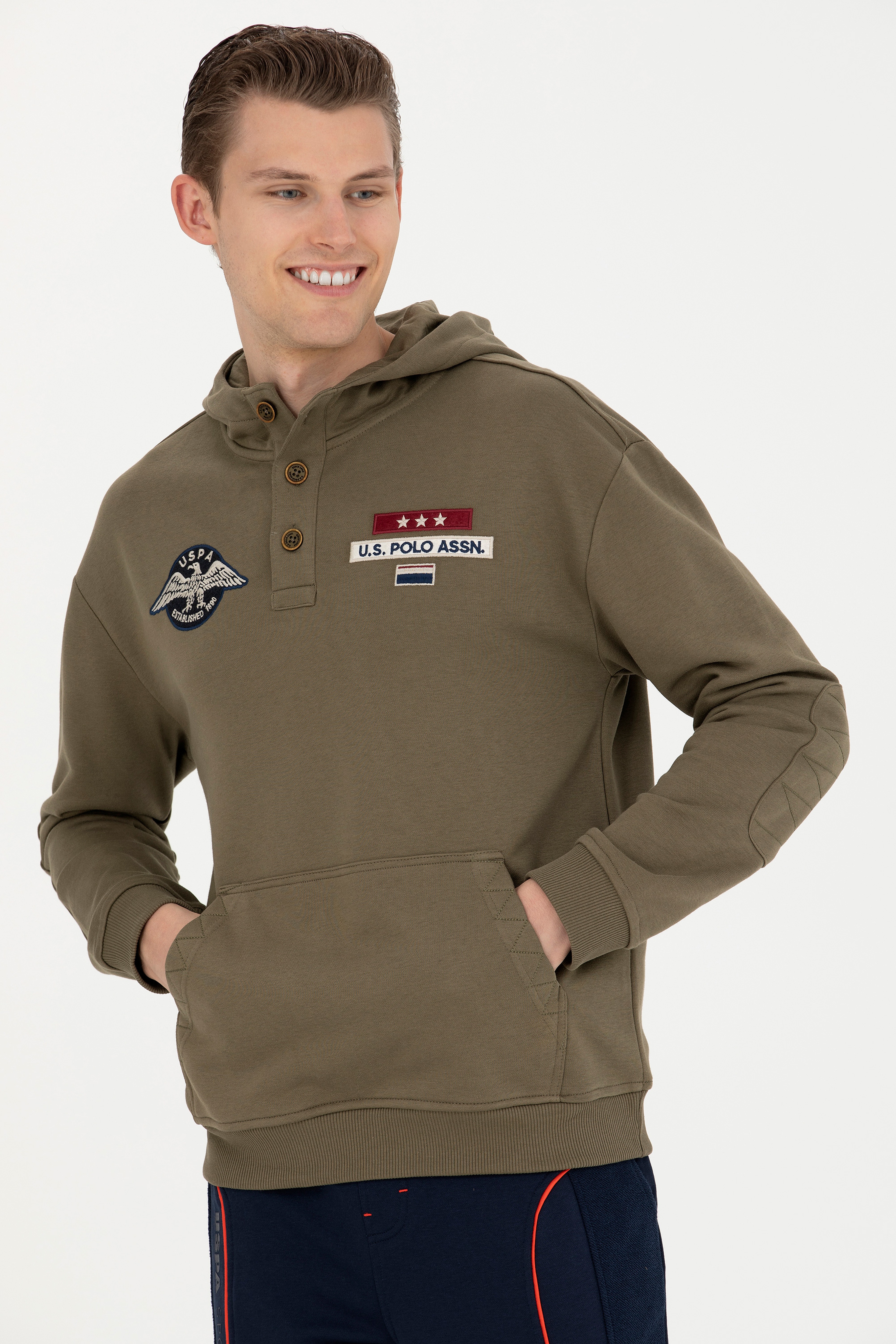 Erkek Haki Sweatshirt - Image 3