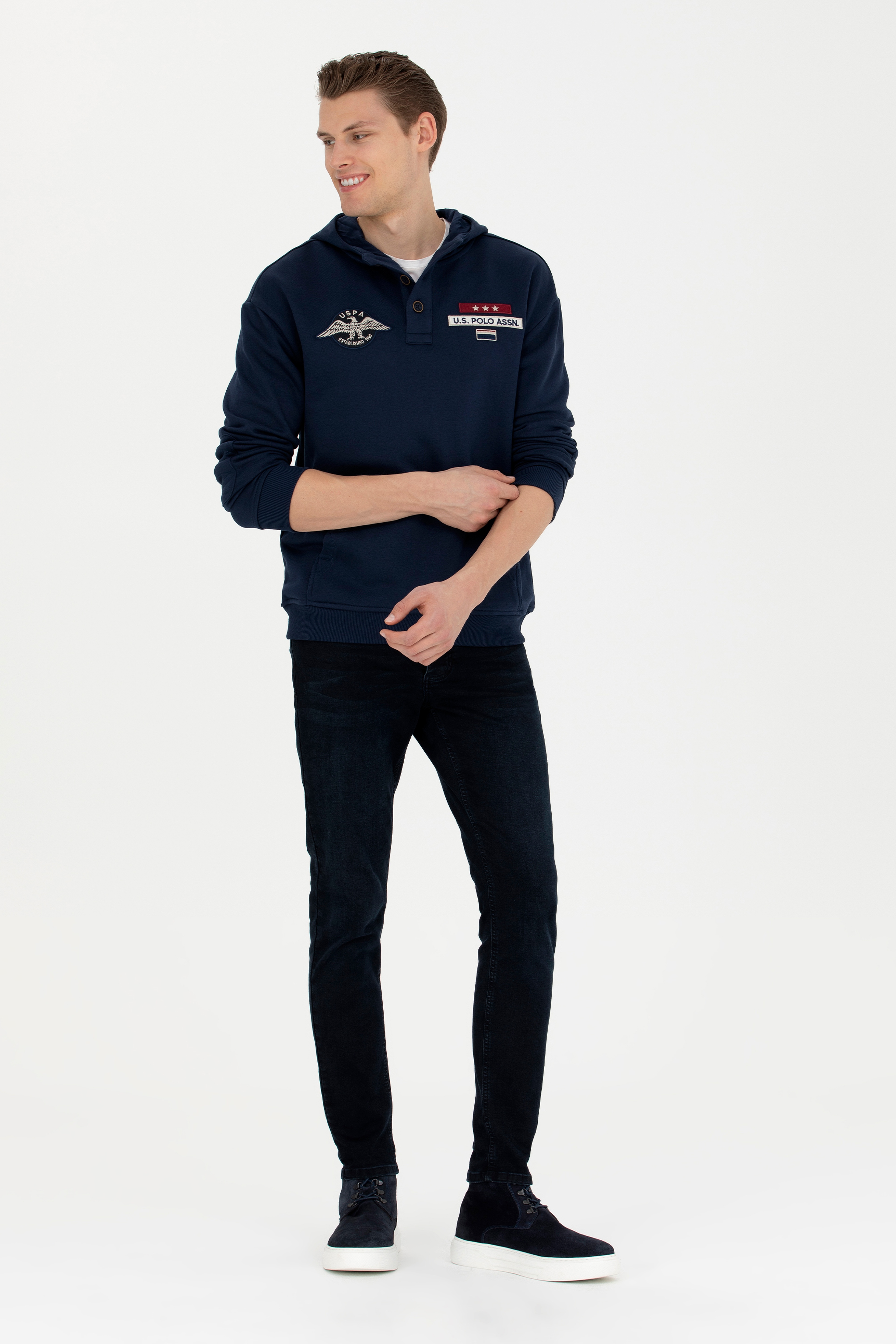 Erkek Lacivert Sweatshirt - Image 4