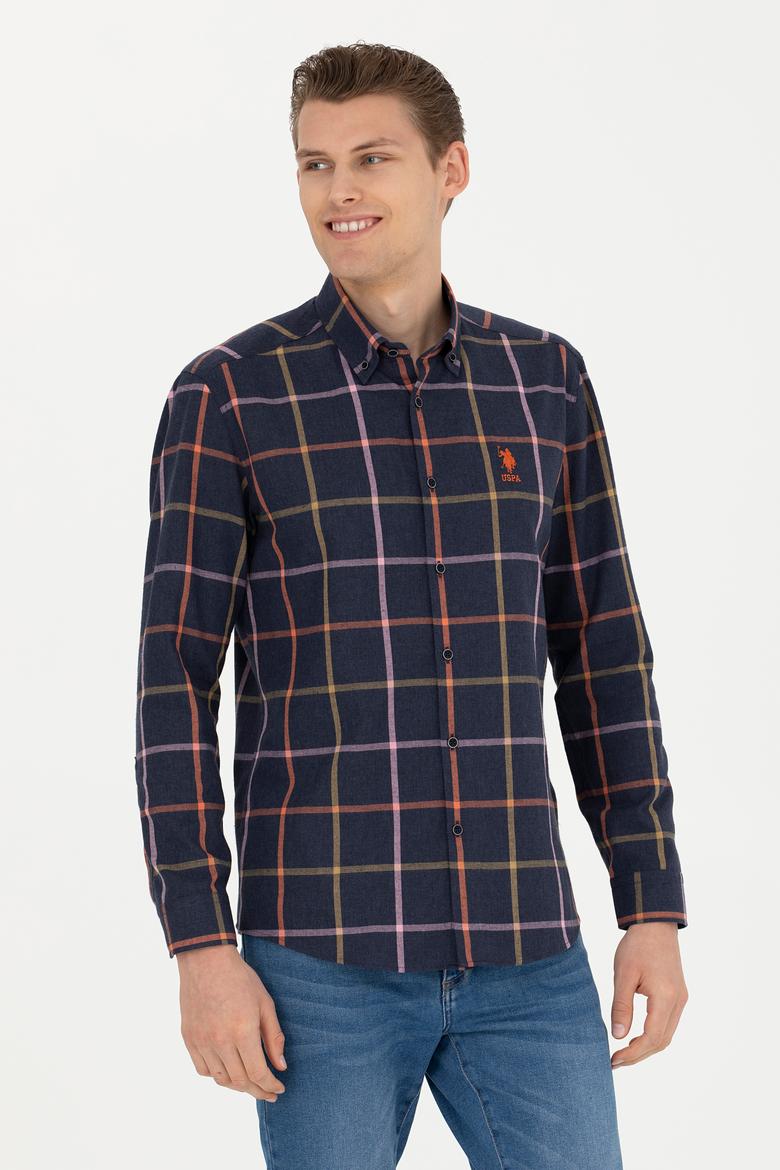 Erkek Lacivert Uzun Kollu Gömlek