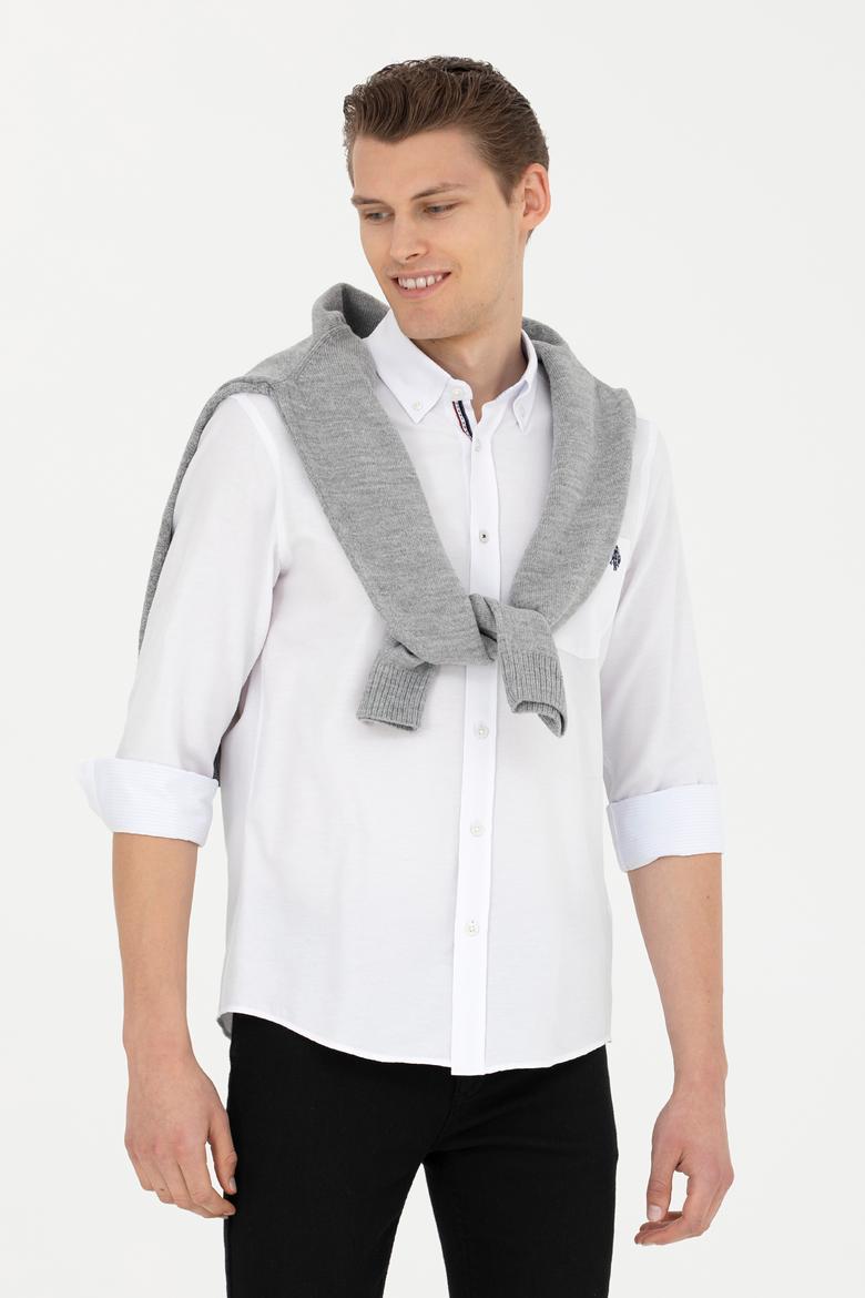 Erkek Beyaz Uzun Kollu Gömlek - 50279439005