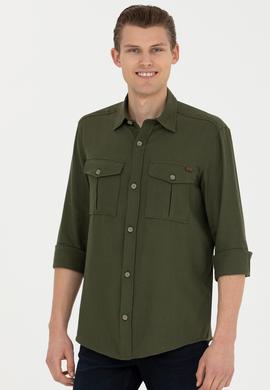 Erkek Haki Uzun Kollu Gömlek - 50279525019