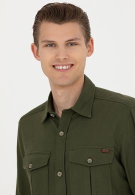 Erkek Haki Uzun Kollu Gömlek - 50279525019