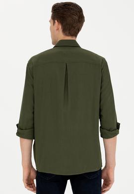 Erkek Haki Uzun Kollu Gömlek - 50279525019