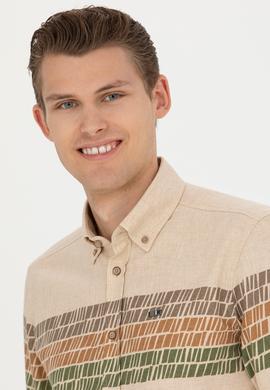 Erkek Bej Uzun Kollu Gömlek - 50272705032