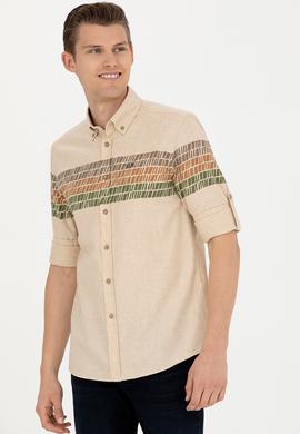 Erkek Bej Uzun Kollu Gömlek - 50272705032