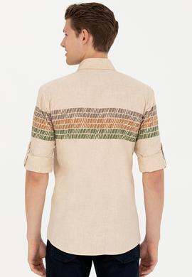 Erkek Bej Uzun Kollu Gömlek - 50272705032