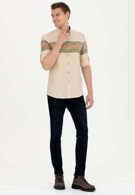 Erkek Bej Uzun Kollu Gömlek - 50272705032