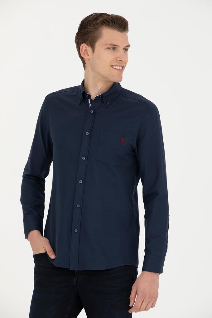 Erkek Lacivert Uzun Kollu Gömlek