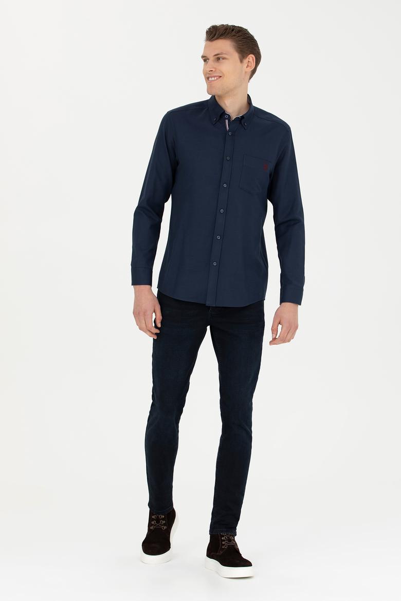 Erkek Lacivert Uzun Kollu Gömlek - 50279439026