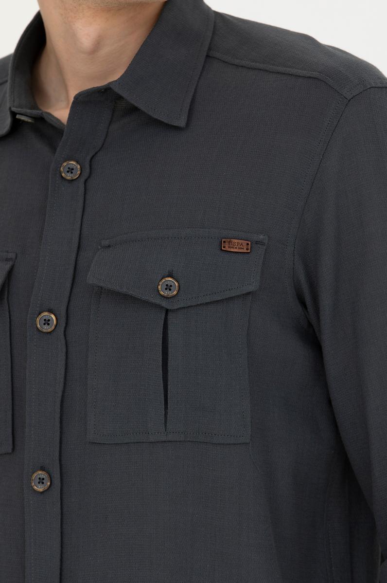 Erkek Antrasit Uzun Kollu Gömlek