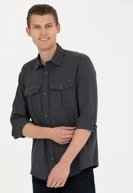 Erkek Antrasit Uzun Kollu Gömlek - 50279525008