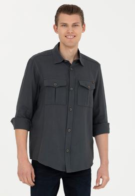 Erkek Antrasit Uzun Kollu Gömlek - 50279525008