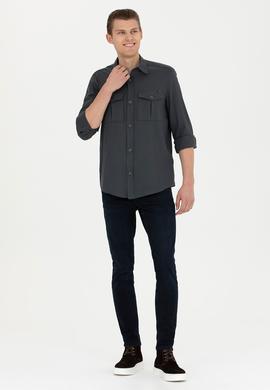 Erkek Antrasit Uzun Kollu Gömlek - 50279525008