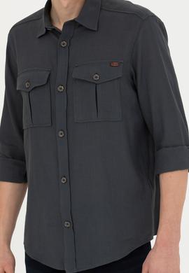 Erkek Antrasit Uzun Kollu Gömlek - 50279525008