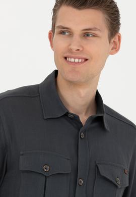 Erkek Antrasit Uzun Kollu Gömlek - 50279525008