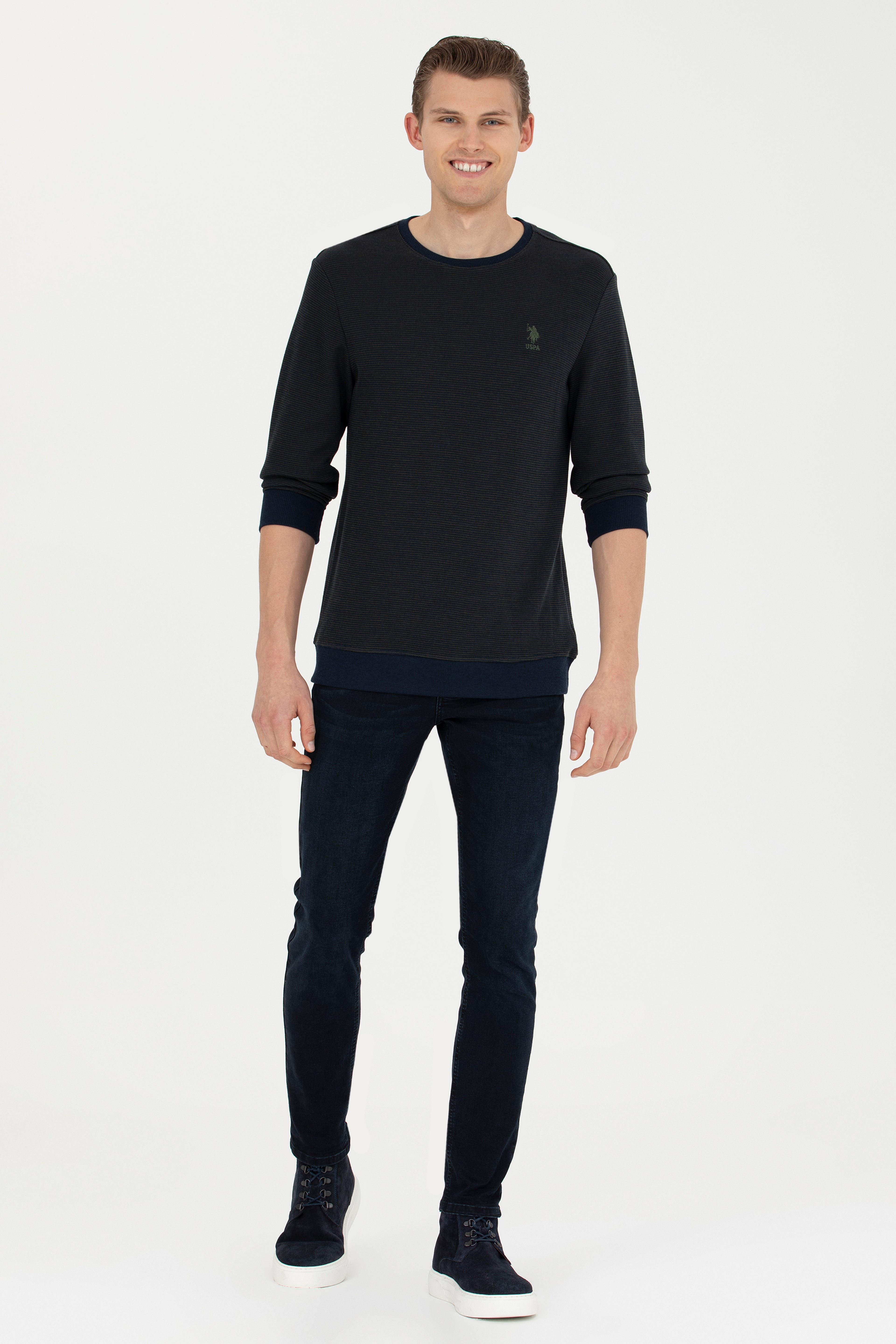 Erkek Lacivert Sweatshirt - Image 4