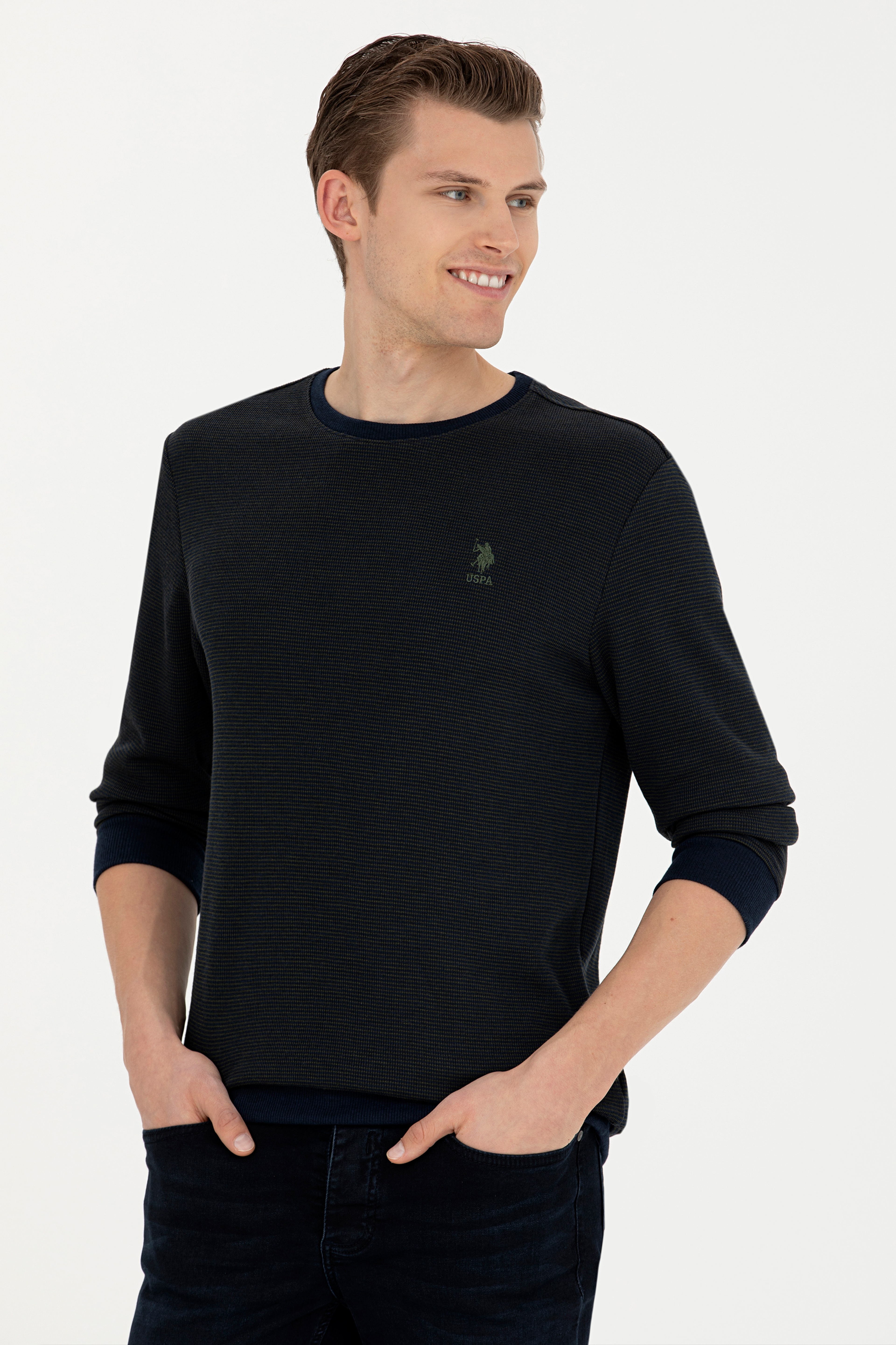 Erkek Lacivert Sweatshirt - Image 3