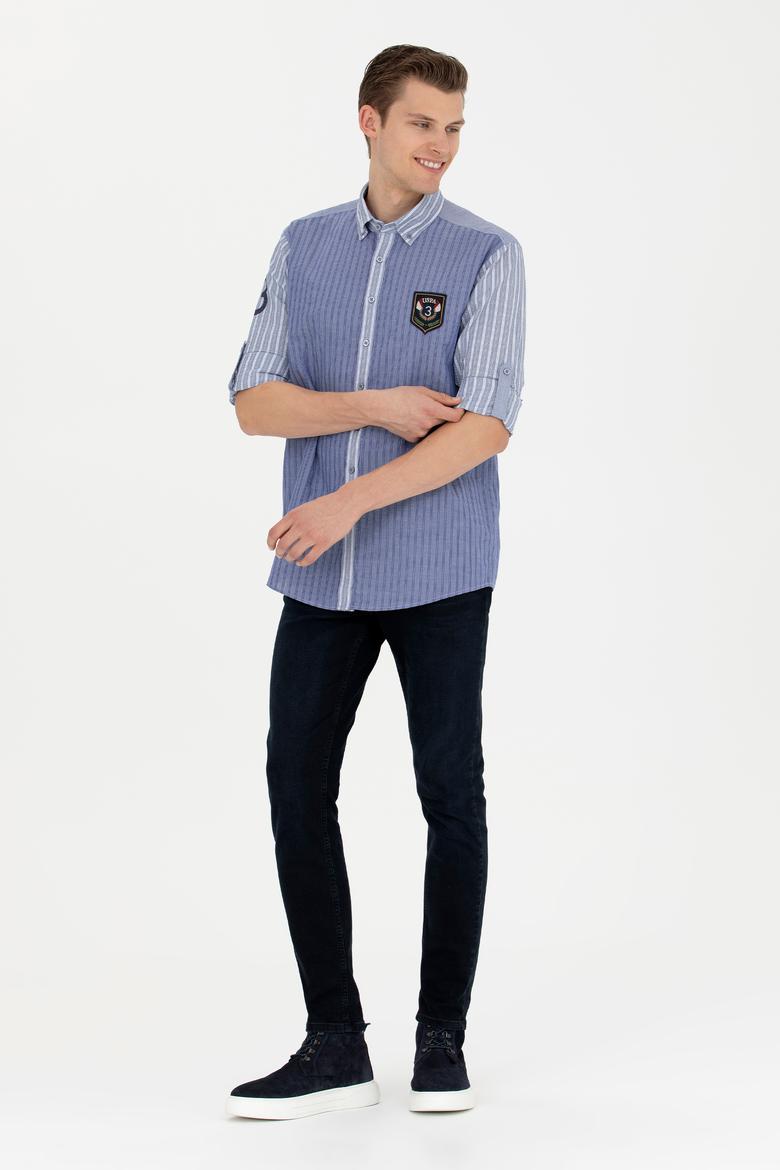 Erkek Lacivert Uzun Kollu Gömlek - 50272418016