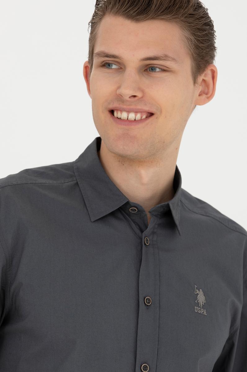 Erkek Antrasit Uzun Kollu Gömlek