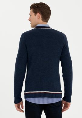 Erkek Lacivert V Yaka Kazak - 50271043017