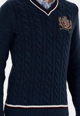 Erkek Lacivert V Yaka Kazak - 50271043017