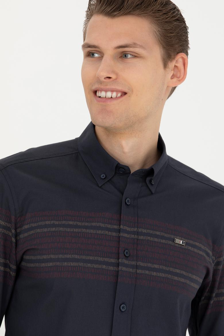 Erkek Lacivert Uzun Kollu Gömlek - 50272945006