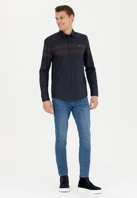 Erkek Lacivert Uzun Kollu Gömlek - 50272945006