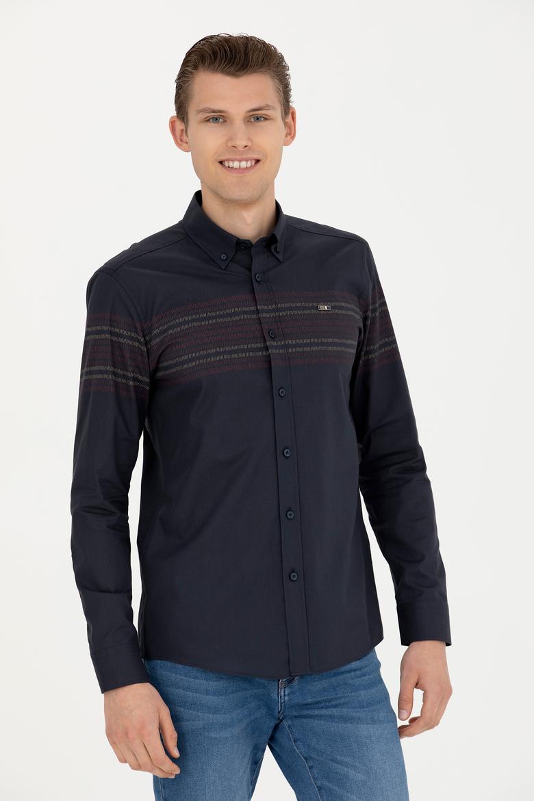 Erkek Lacivert Uzun Kollu Gömlek - 50272945006