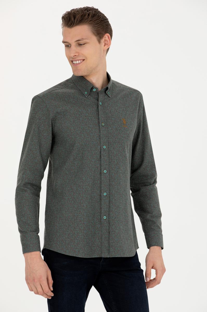 Erkek Mint Uzun Kollu Gömlek