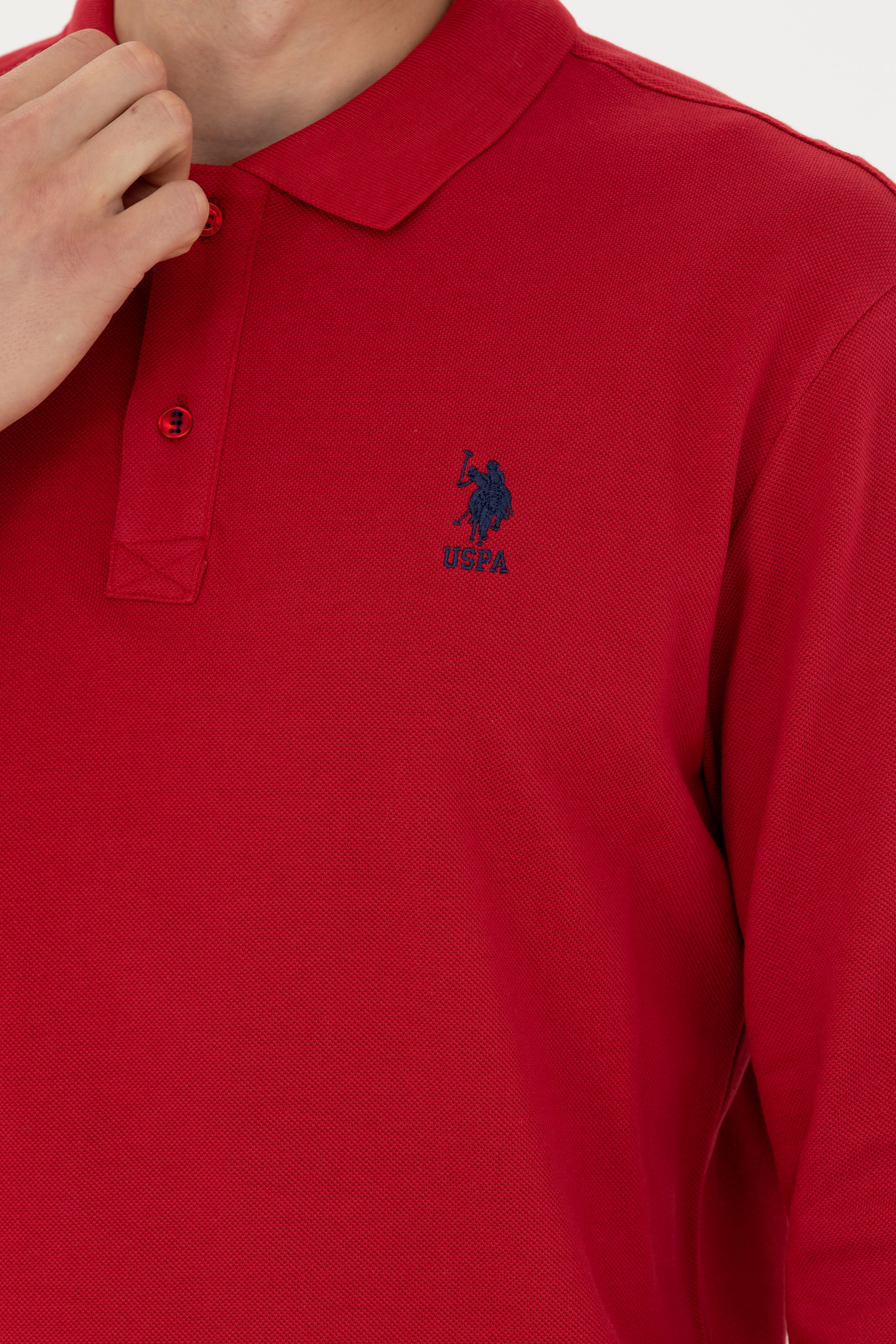 Erkek Kırmızı Basic Sweatshirt - Image 7