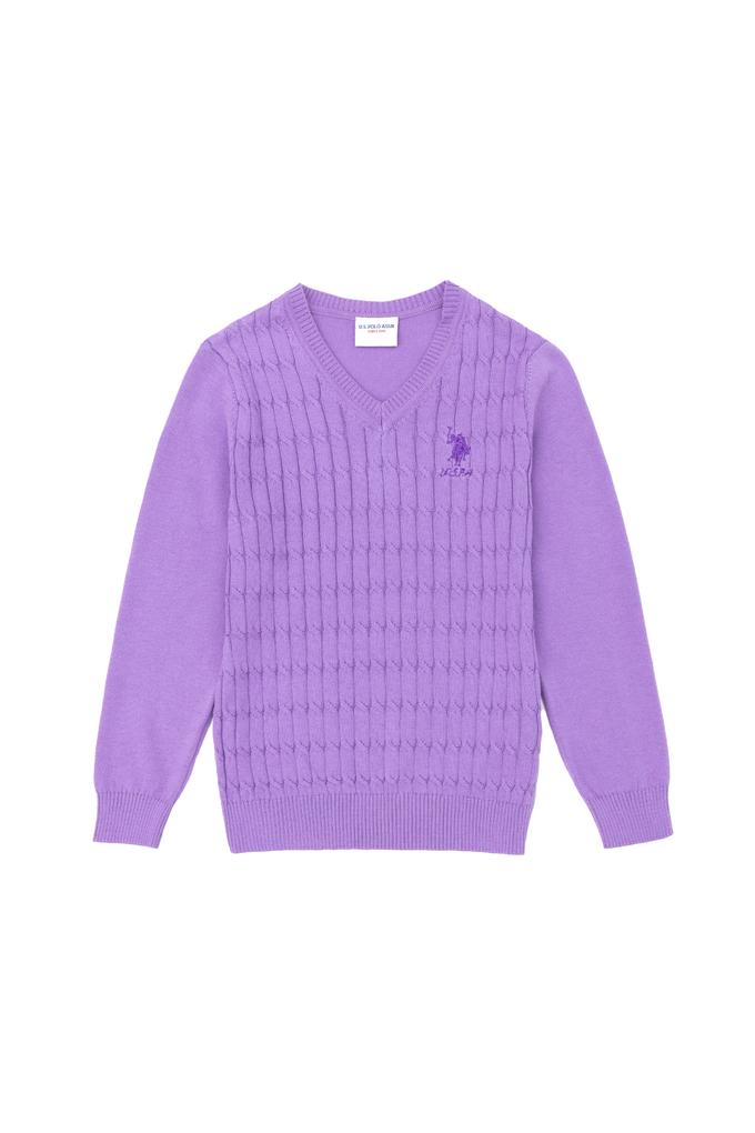 Kız Çocuk Lila Basic Kazak