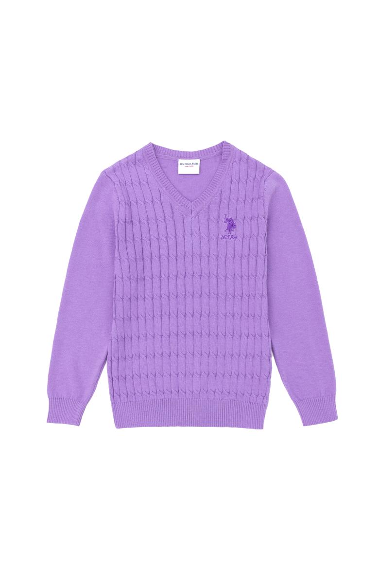 Kız Çocuk Lila Basic Kazak