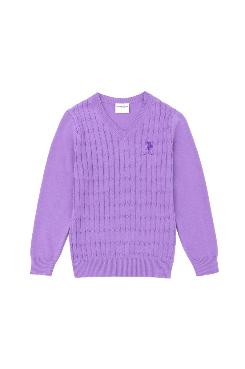 Kız Çocuk Lila Basic Kazak