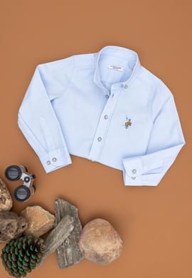 Erkek Çocuk Açık Mavi Uzun Kollu Basic Gömlek - 50271303020