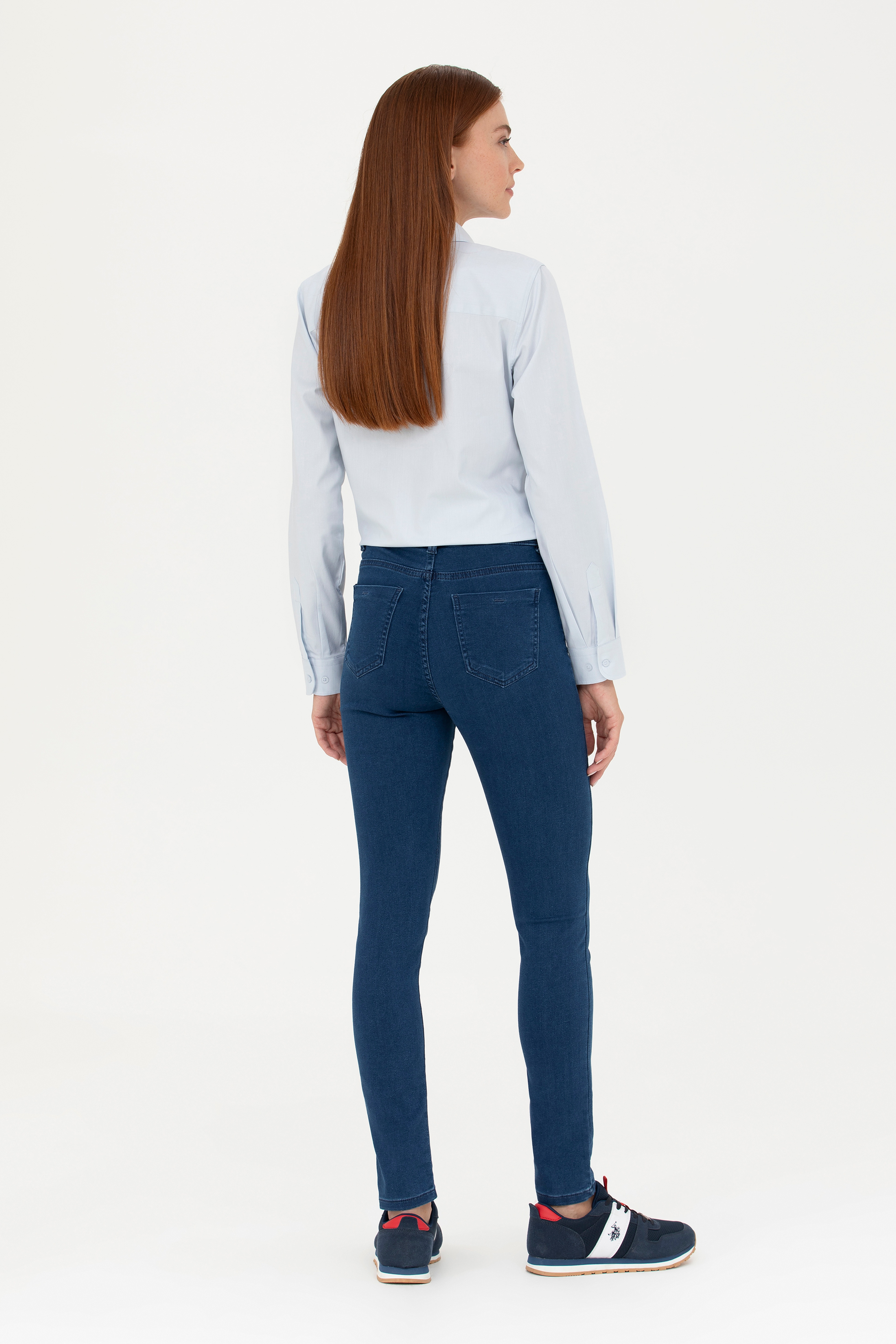 Kadın Koyu Mavi Jean Pantolon - Image 4