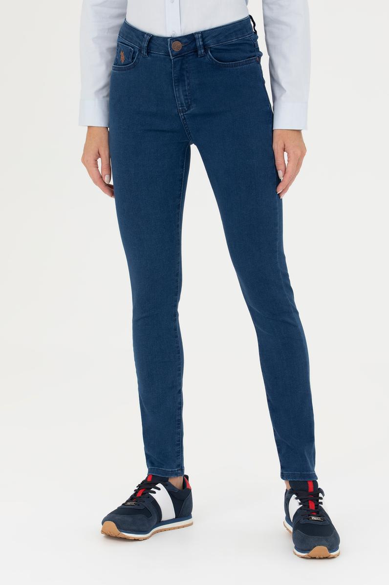 Kadın Koyu Mavi Jean Pantolon