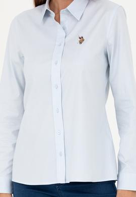 Kadın Açık Mavi Uzun Kollu Basic Gömlek - 50271268012