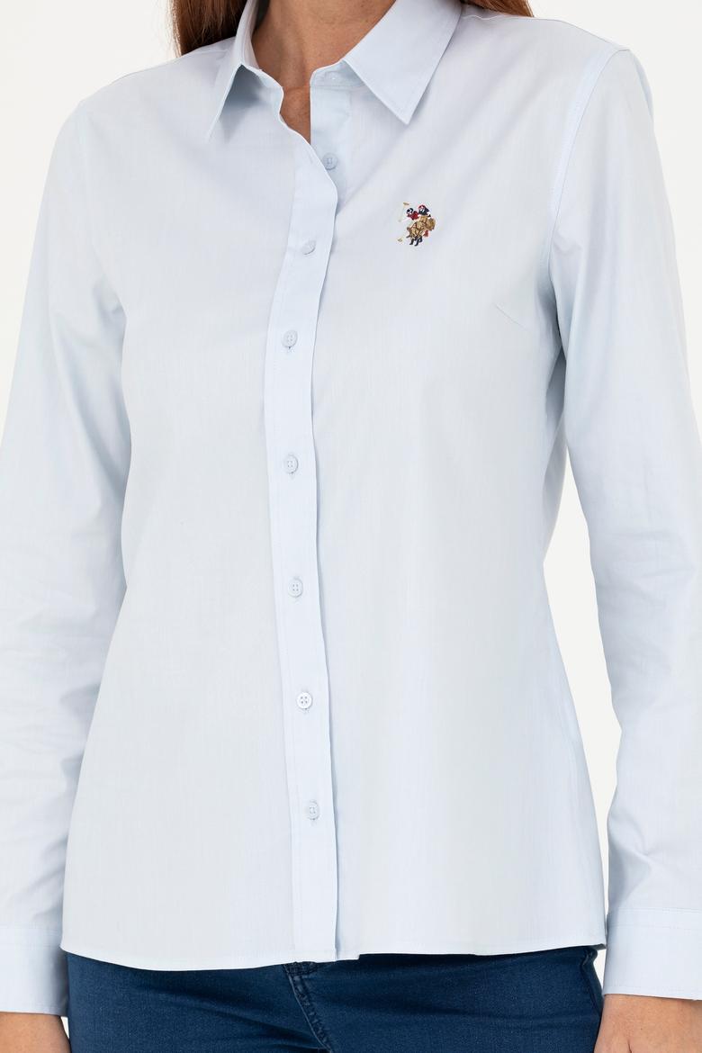 Kadın Açık Mavi Uzun Kollu Basic Gömlek - 50271268012